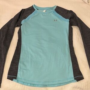 Under Armour Long Sleeve Shirt - Aqua and Charcoal